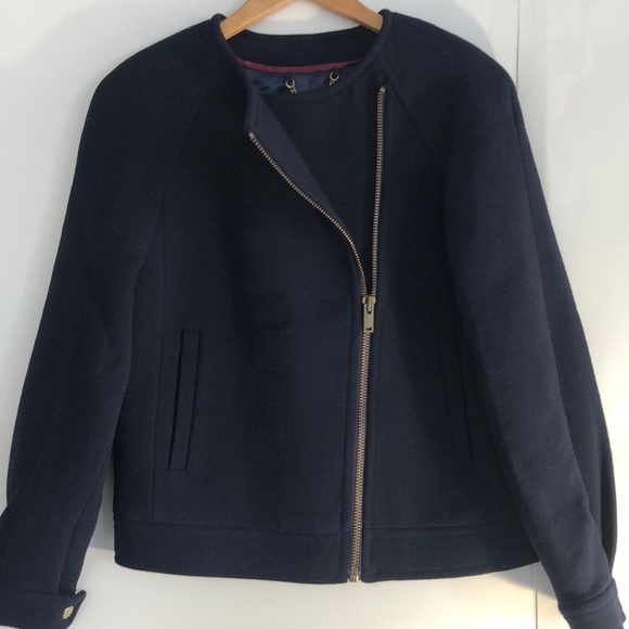 J. Crew Jackets & Coats Jcrew Motorcycle Jacket Navy Blue Poshmark